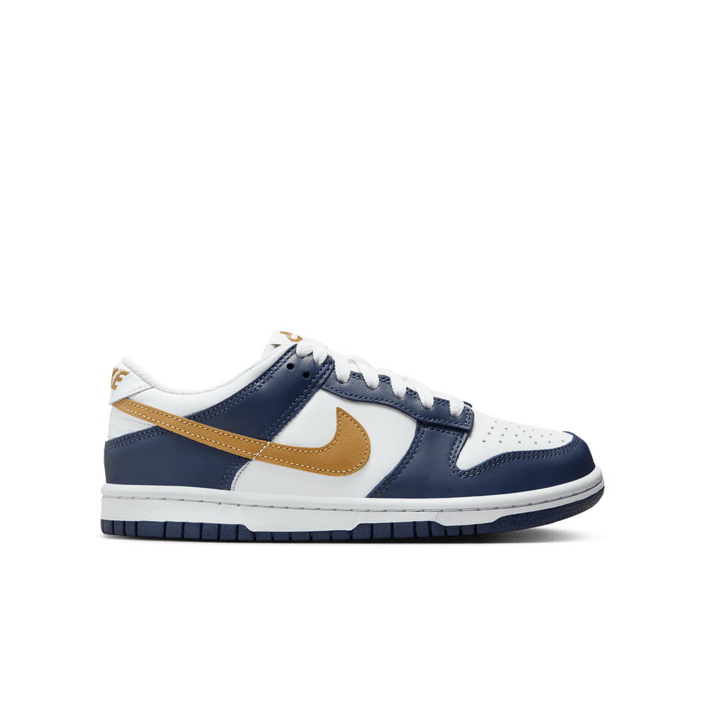 GS Nike Dunk Low 'White/Wheat-Midnight Navy|FB9109-111|Top