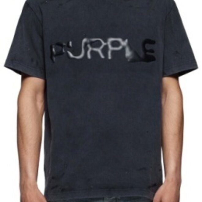 Purple Brand Textured Inside Out Tee 'Black|P101-JBBP125|Top