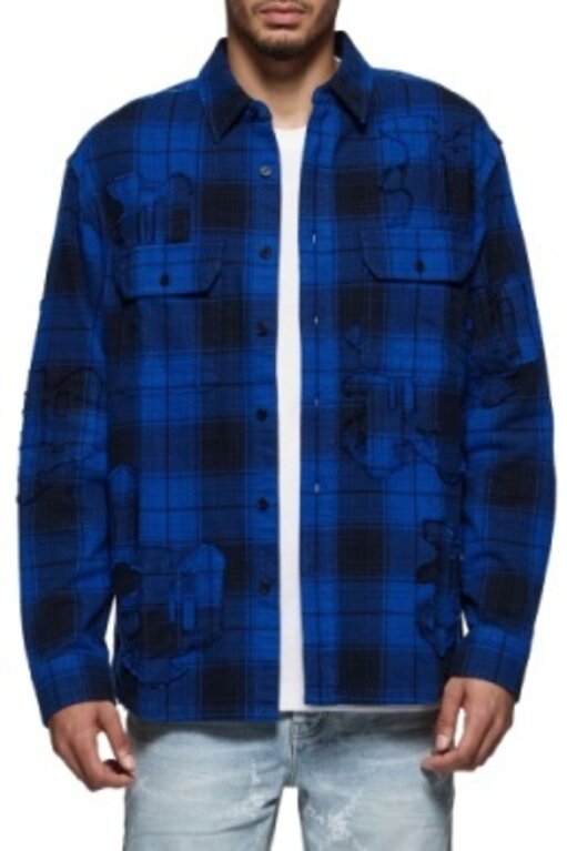 Purple Brand Purple Brand Plaid Flannel Shirt