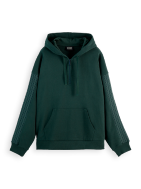 Scotch & Soda S&S Rib Insert Full-Zip Hoodie