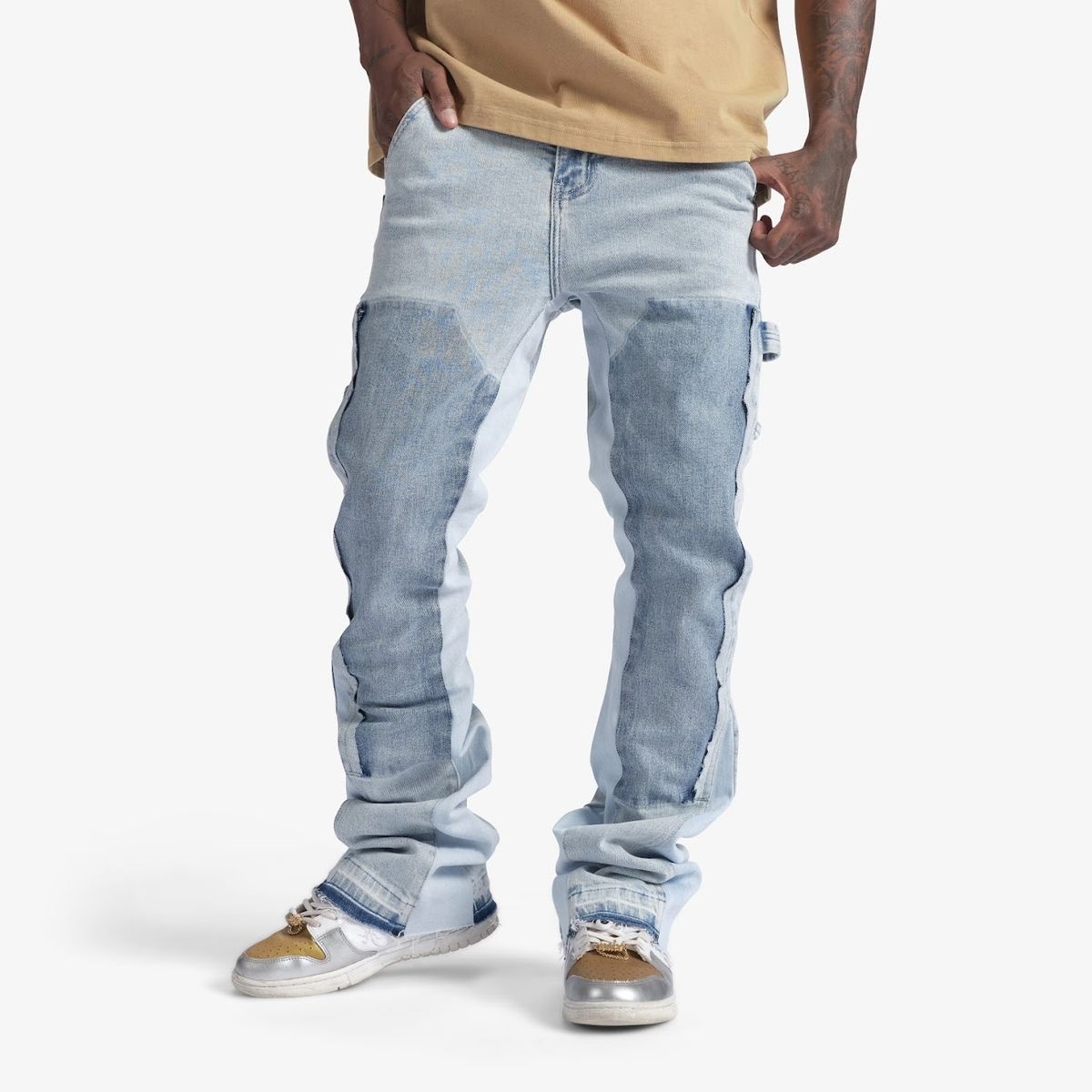 Sugarhill Revolver Stacked Denim Pant 'Soft Blue|SH24-HOL-72