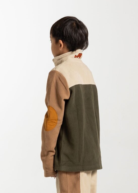 Haus of Jr Kids Haus Of JR Color Block Track Half-Zip Sweater