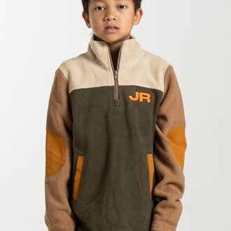 Haus of Jr Kids Haus Of JR Color Block Track Half-Zip Sweater