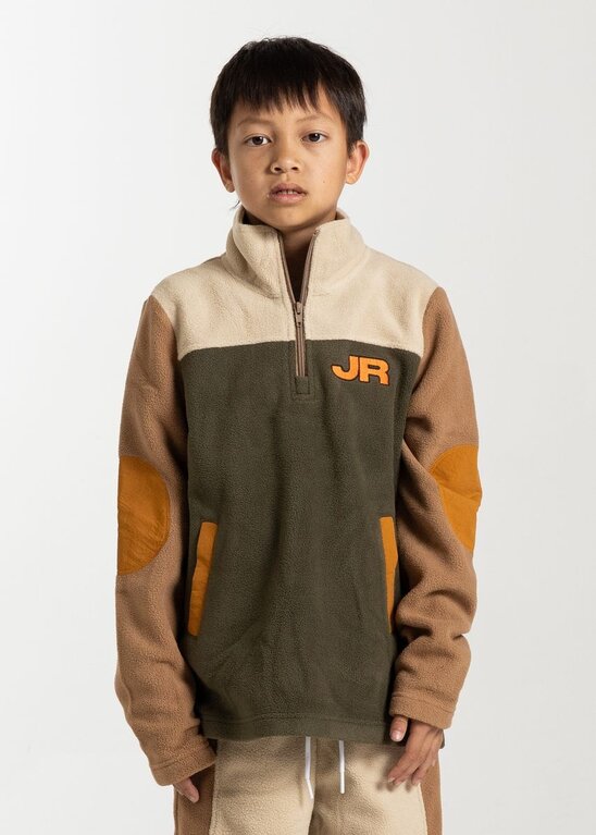 Haus of Jr Kids Haus Of JR Color Block Track Half-Zip Sweater