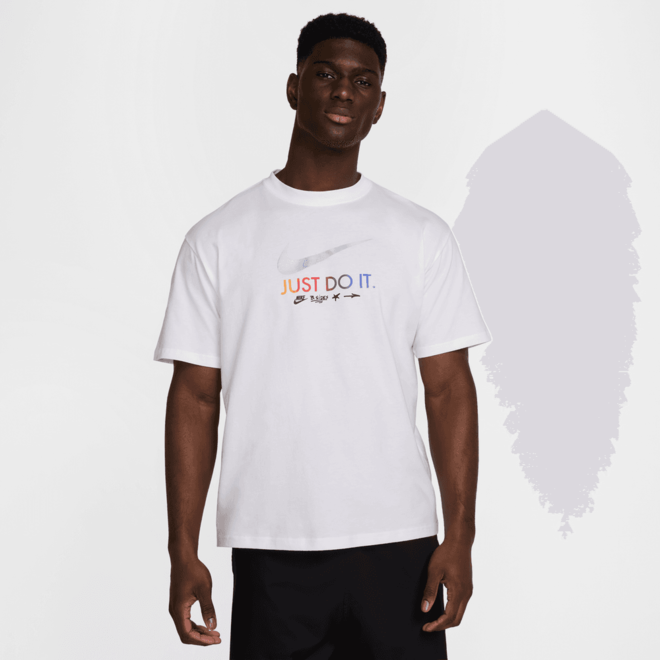 ■Nike■ Sportswear Athletics T-Shirt M White Glacier Blue I Nike Athletics Regular T-Shirt | White / Glacier Blue