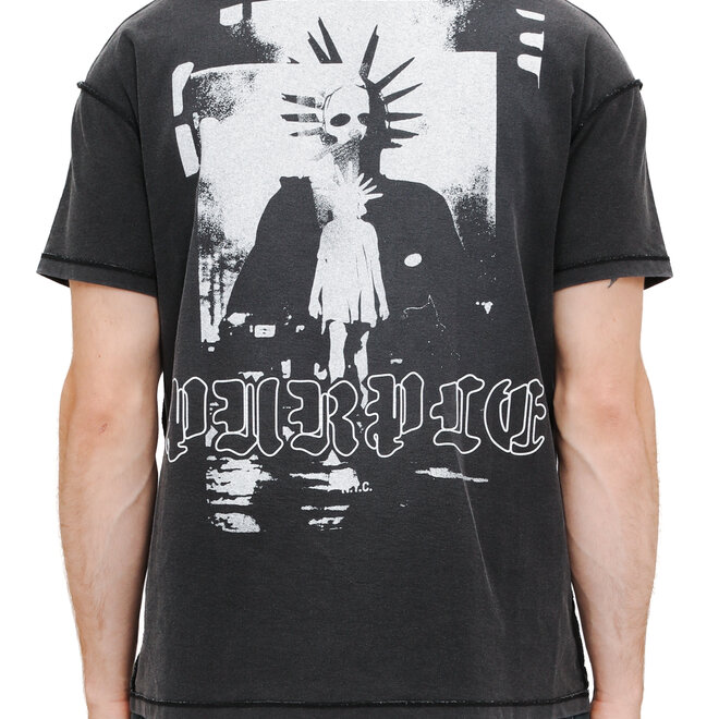 Purple Brand Textured Jersey Tee 'Blue|P104-TABN325|Top