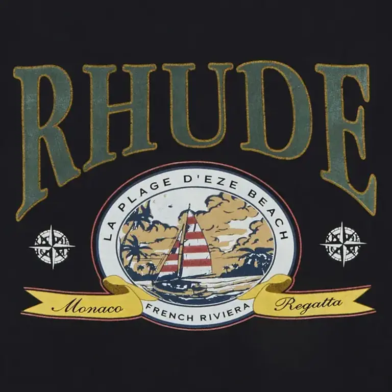 Rhude Monaco Regatta Tee 'VTG Black|RHSS25TT13012|Top