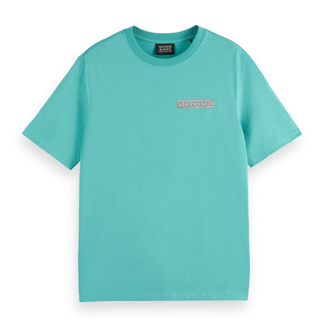 “Scotch & Soda” バックプリントアートワークTシャツ Green scotch-soda-s-s-front-and-back