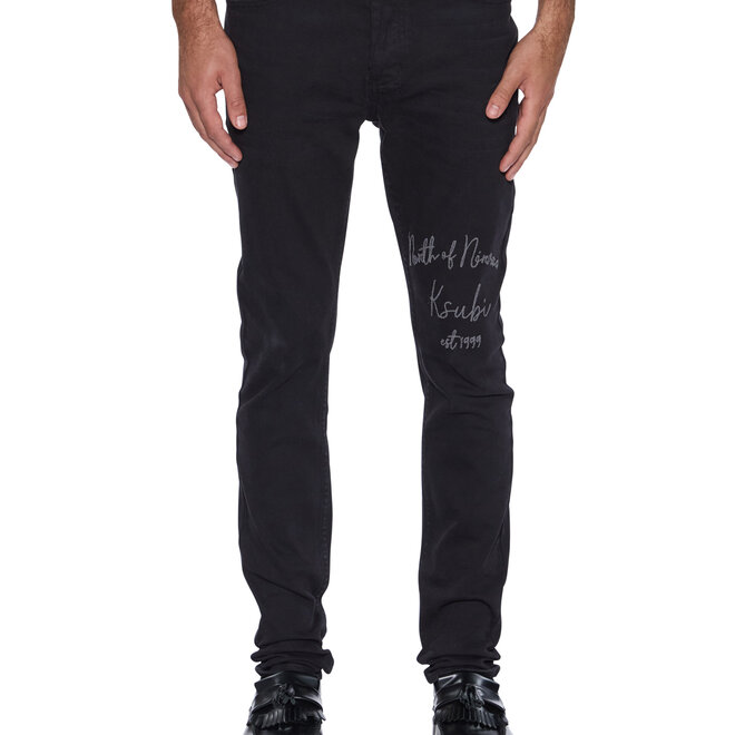 Ksubi Van Winkle Laid Black Sting Denim 'Black|MPF25DJ007