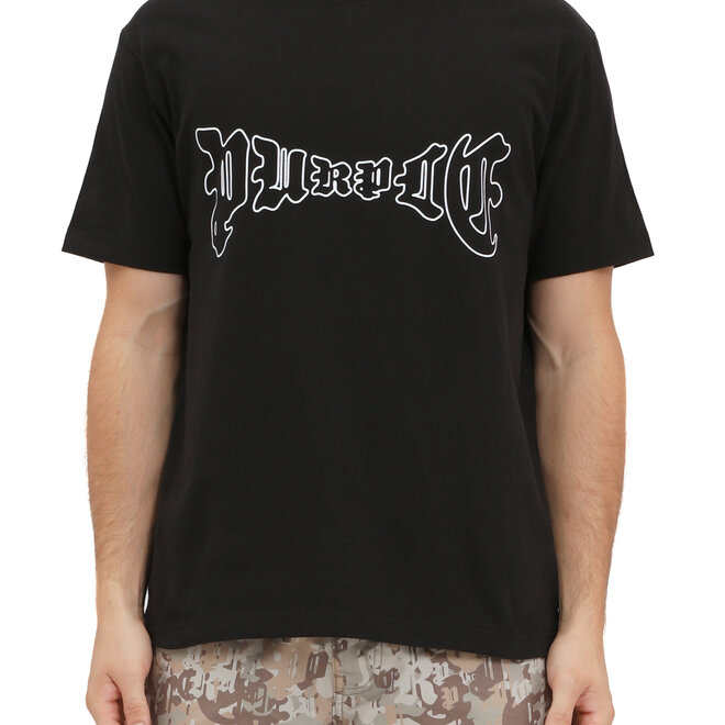 Purple Brand Textured Inside Out Tee 'Black|P101-JBBP125|Top