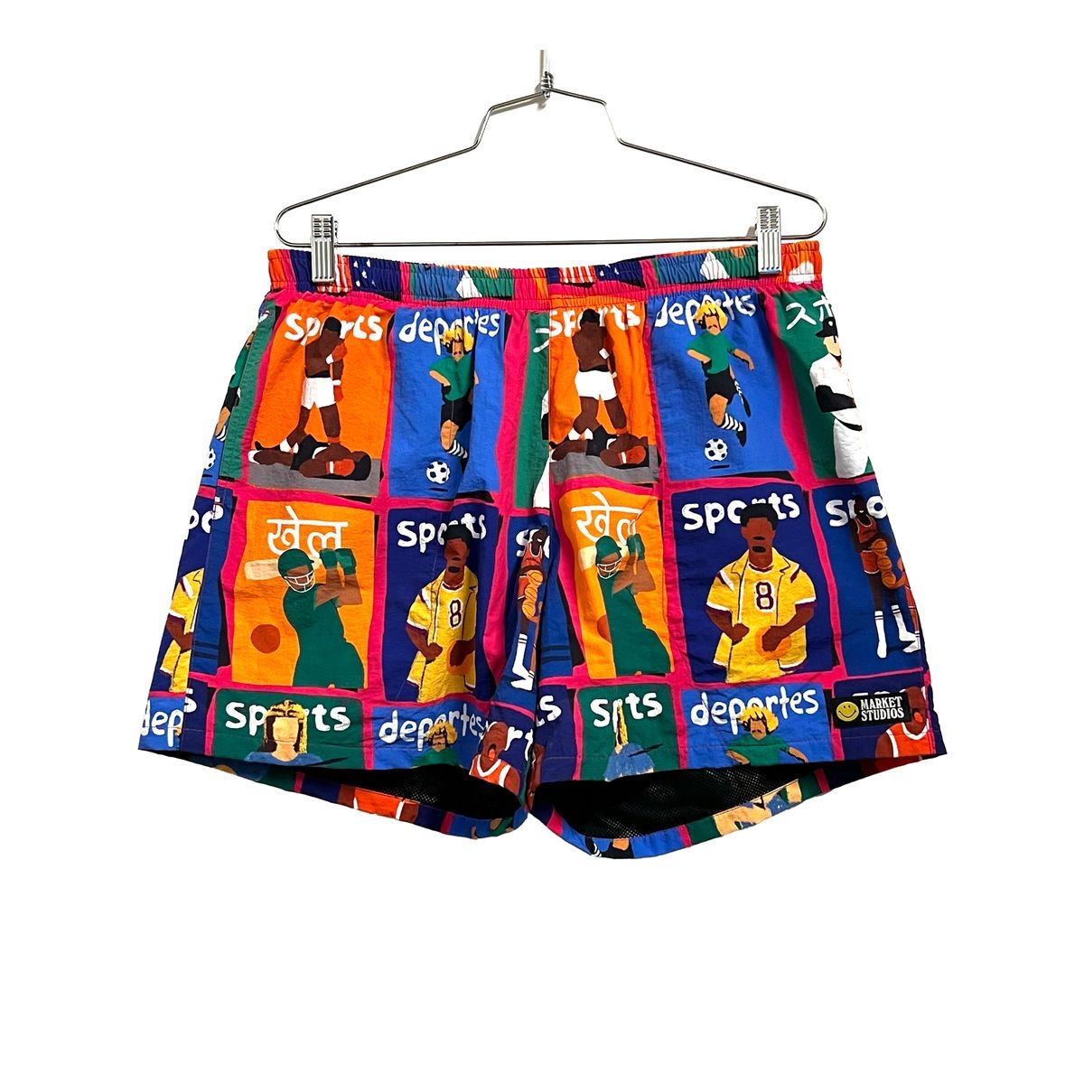 Marithe☆25SS GRAPHIC TEENYLON SHORTS SET UP(2color) MA®️KET Illustrated Tech Short 'Multi|MKT25Q2-WB0047-MLT