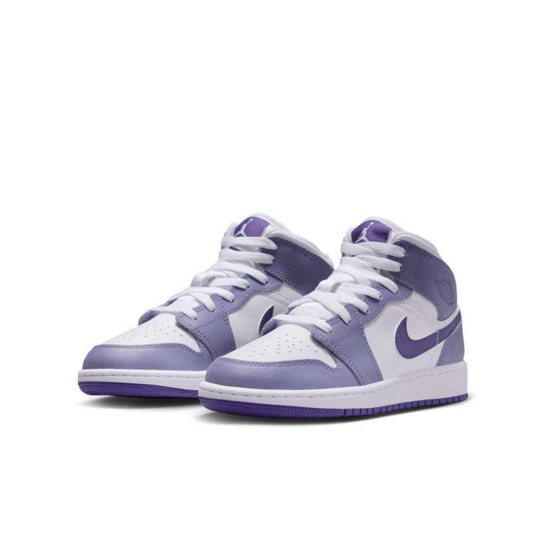 GS Air Jordan 1 Mid 'Dusty Amethyst/Court Purple-White
