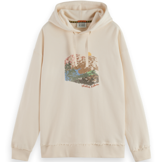 Scotch & Soda S&S Loose Fit Embroidered Artwork Hoodie