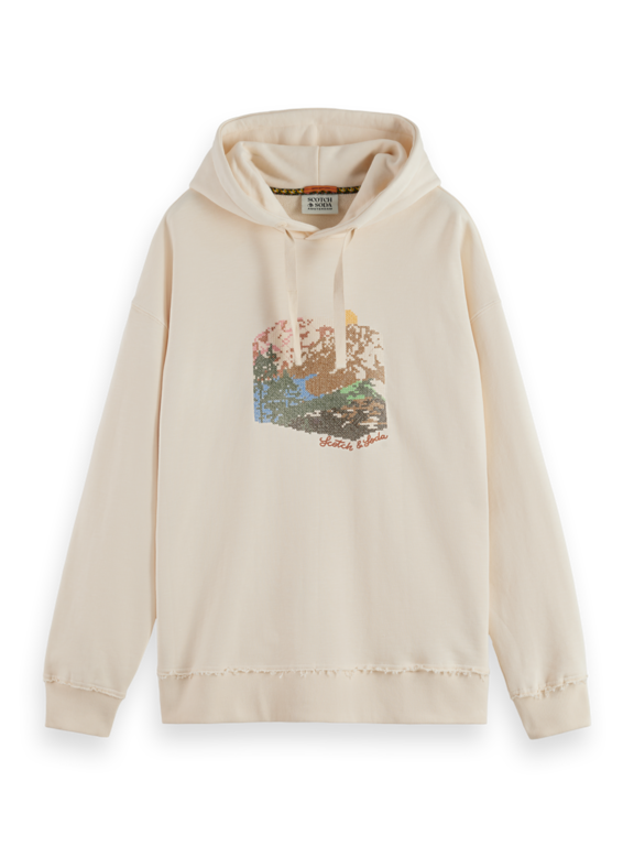 Scotch & Soda S&S Loose Fit Embroidered Artwork Hoodie
