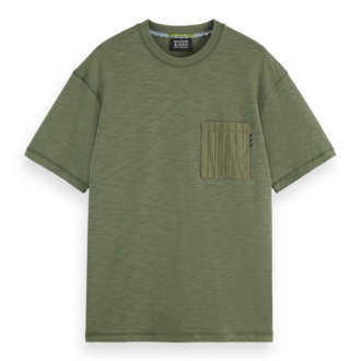 Scotch & Soda S&S Relaxed Fit Patchwork Pocket Tee