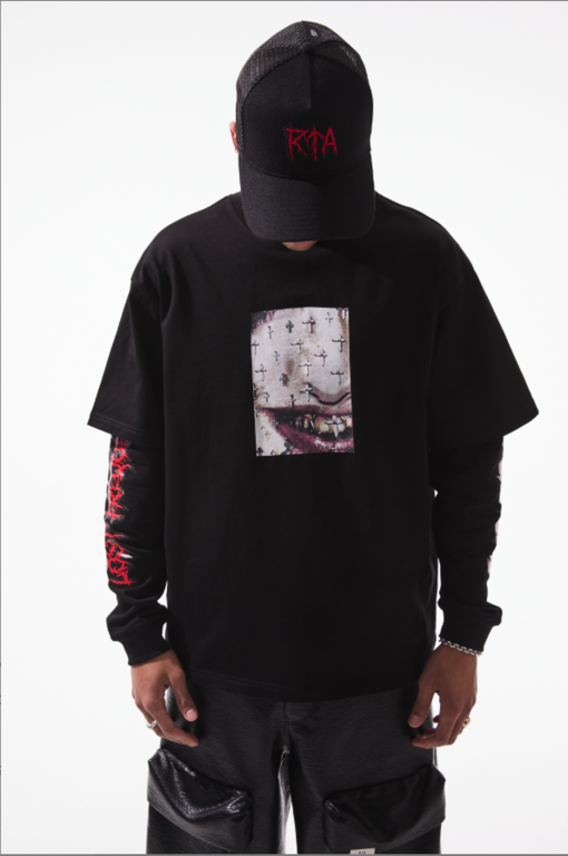 RTA RTA Black Cross Grillz Tee