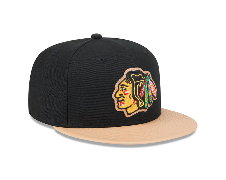 New Era New Era 5950 Chicago Blackhawks Leather Visor Fitted Hat