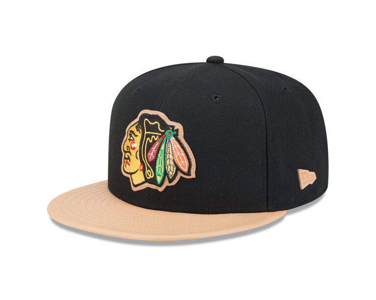 New Era New Era 5950 Chicago Blackhawks Leather Visor Fitted Hat