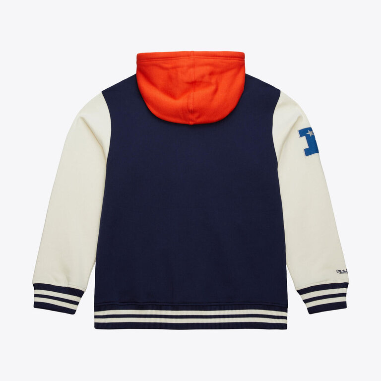 Mitchell & Ness M&N NFL Vintage Logo Chicago Bears Courtside Fleece Button Front Hoodie