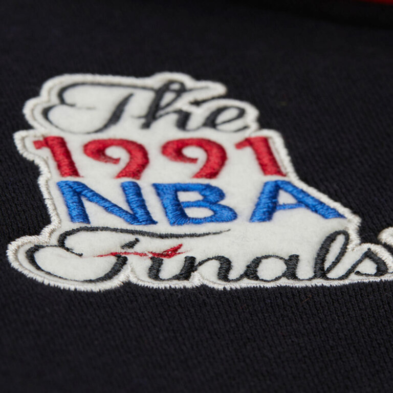 Mitchell & Ness M&N NBA Vi M&N NBA Vintage Logo Chicago Bulls Courtside Fleece Button Front Hoodie 'Black' * Full titlentage Logo Chicago Bulls Courtside Fleece Button Front Hoodie