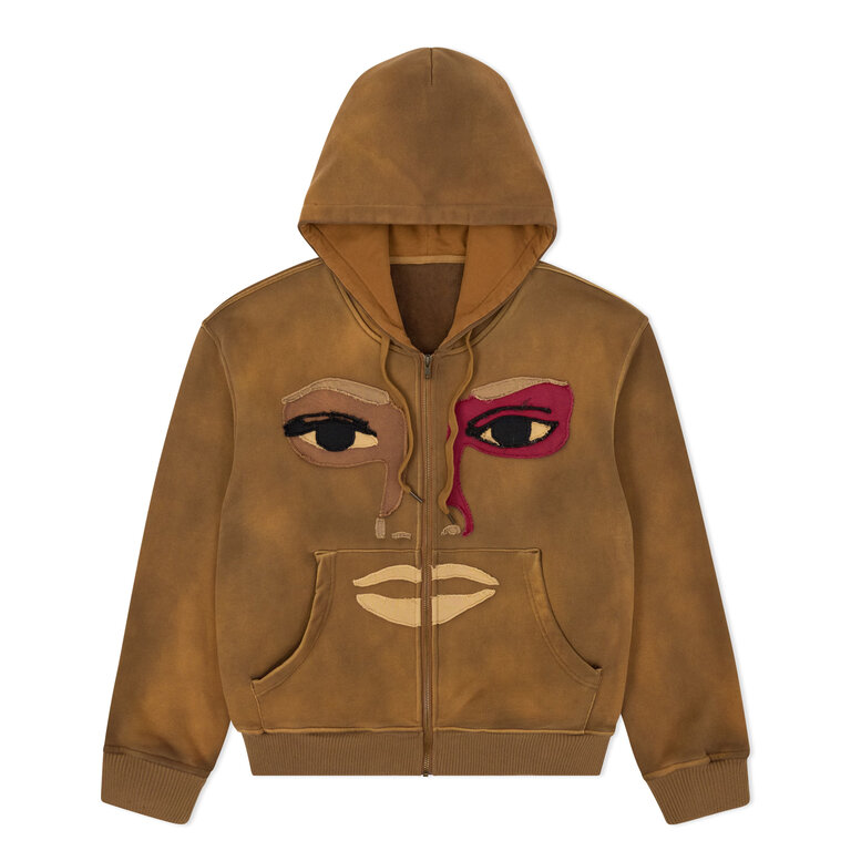 Kidsuper KidSuper Patchwork Face Heavy Weight Zip Up Hoodie