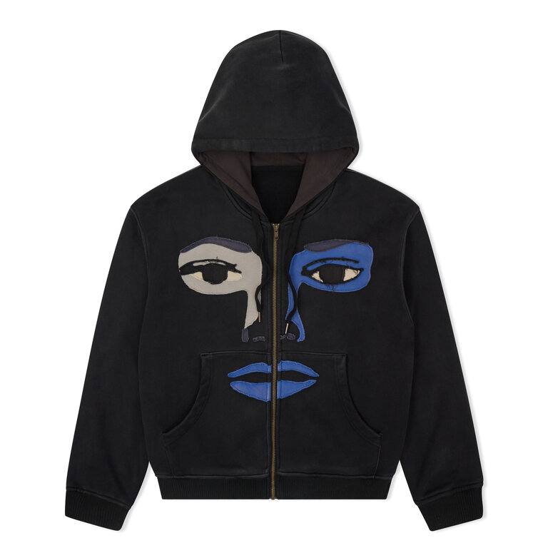 Kidsuper KidSuper Patchwork Face Heavy Weight Zip Up Hoodie