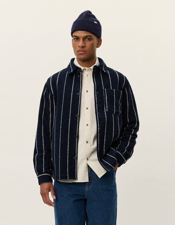 Les Deux Les Deux Lennon Wool Pinstripe Overshir