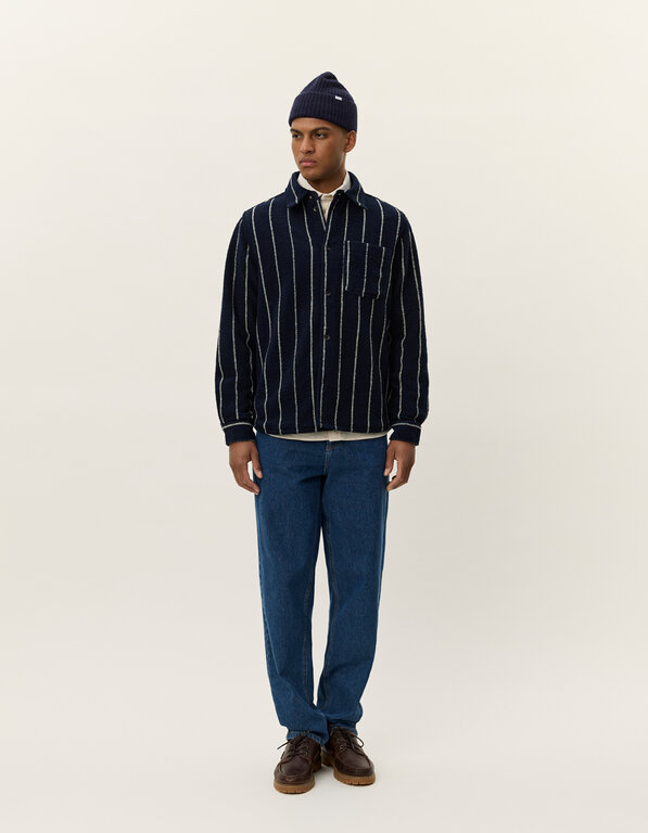 Les Deux Les Deux Lennon Wool Pinstripe Overshir
