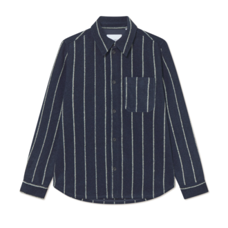 Les Deux Les Deux Lennon Wool Pinstripe Overshirt