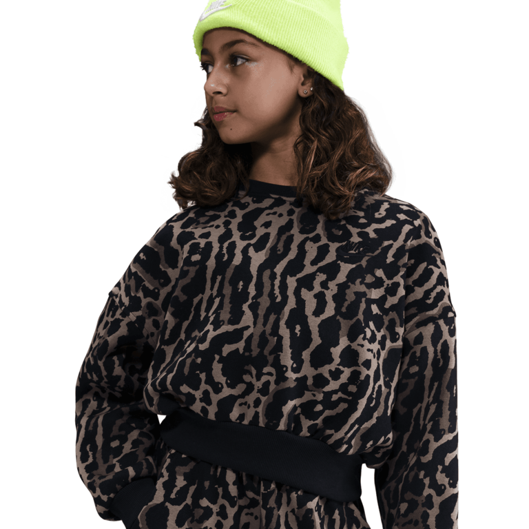 Nike Kids Nike Sportswear Club Fleece Boxy Printed Crewneck