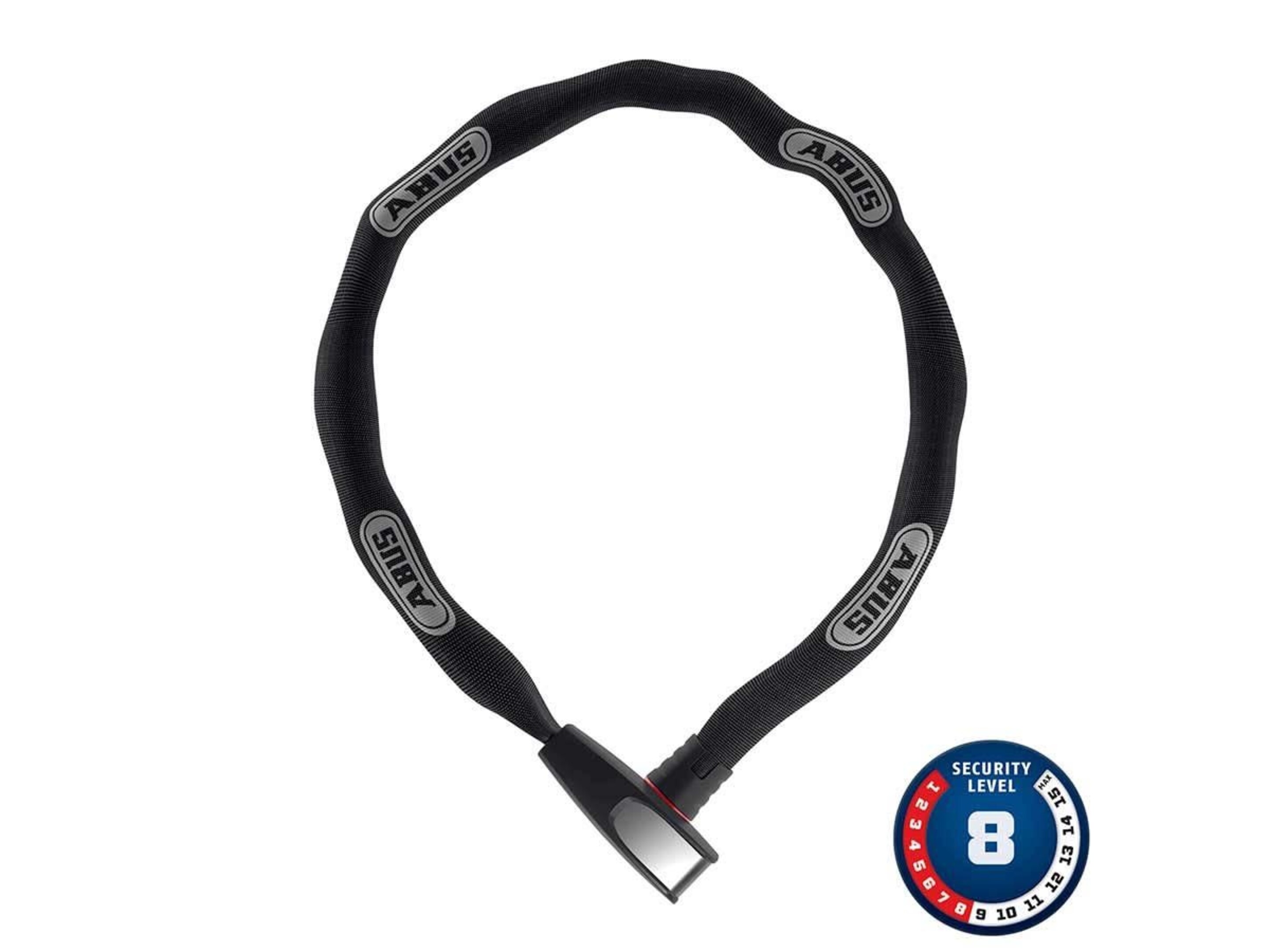 Abus, 8807K SteelOChain, Chain Lock, Key, 7mm, 85cm, 2.8', Black