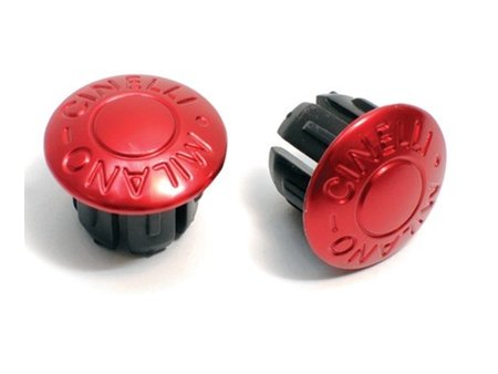 Cinelli Metal Bar End Caps - Milano Red
