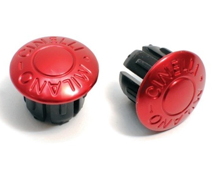 Cinelli Metal Bar End Caps - Milano Red