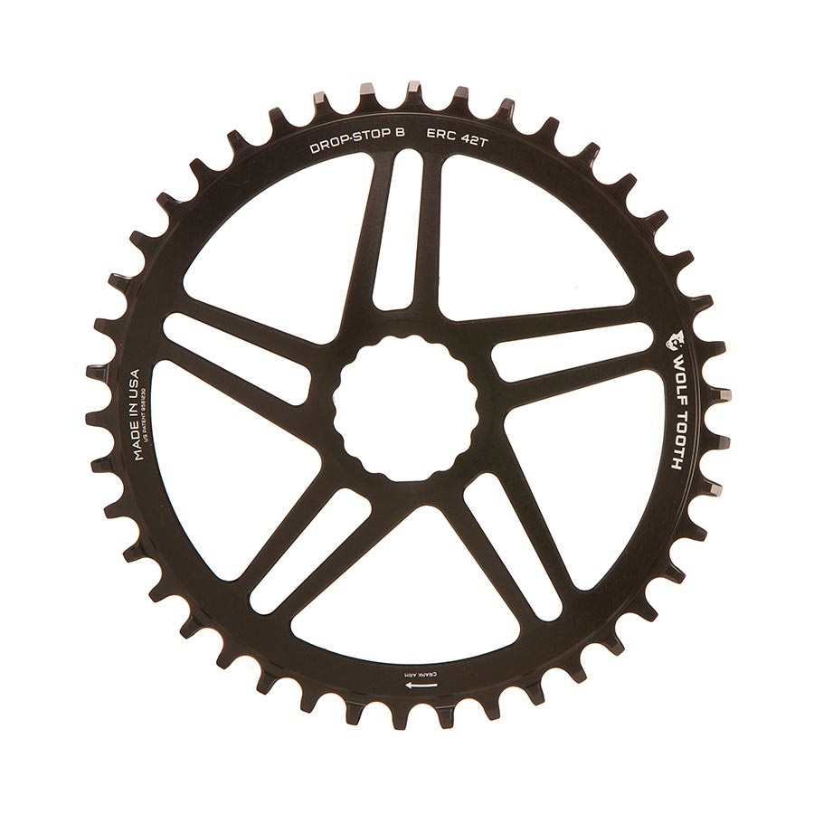 WOLF TOOTH Components CINCH Direct Mount Chainring, Drop-Stop, 10/11/12-Speed Eagle and Flattop Compatible, Black,