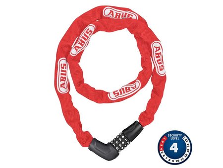 Abus Steel-O-Chain 5805C Chain with combination lock, 5mm/75cm, Red