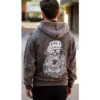 BIKE AND BREW Faded Grey Skully Hoodie