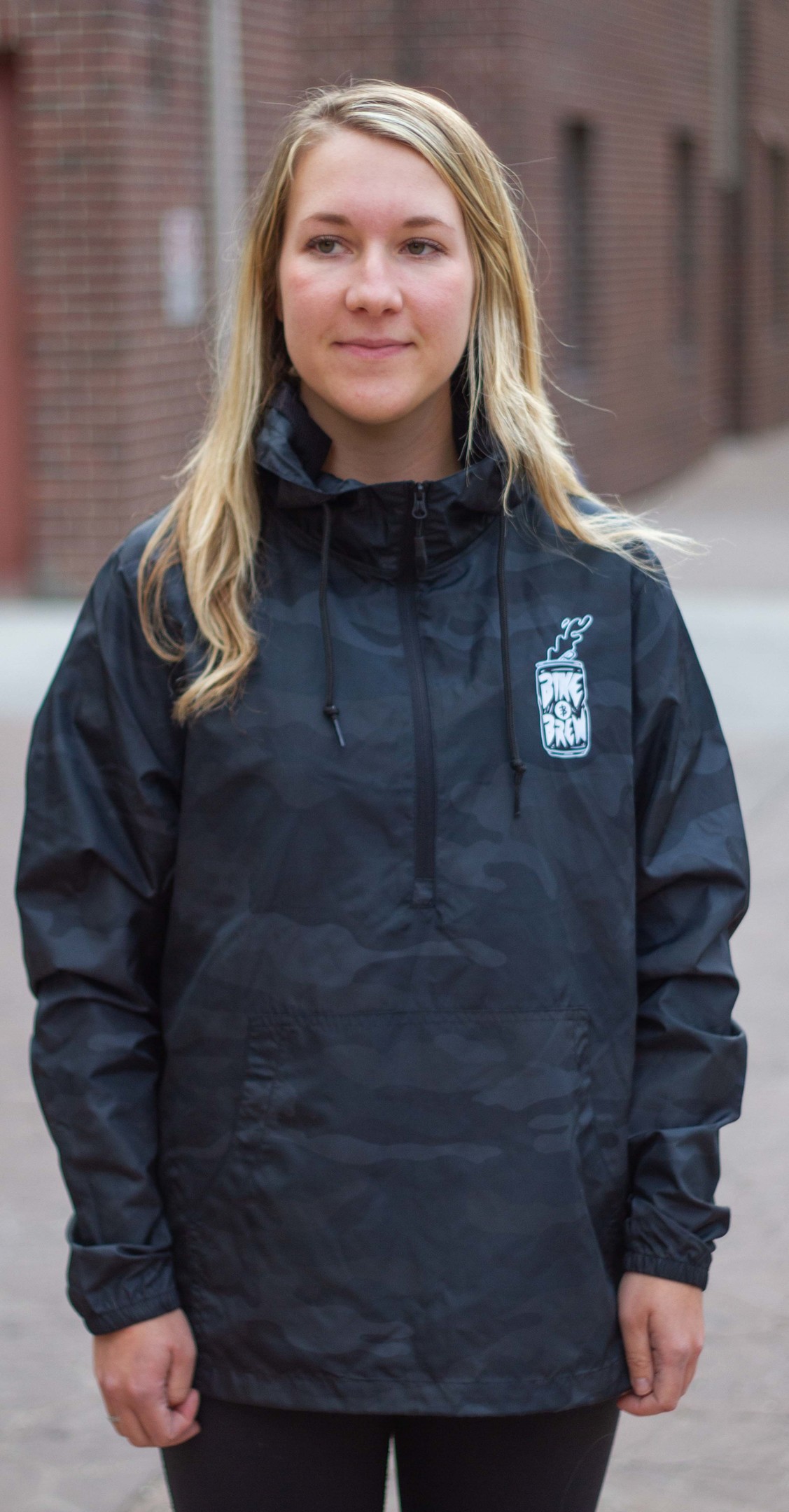 Bike and Brew Anorak Windbreaker Black Camo Bike and Brew