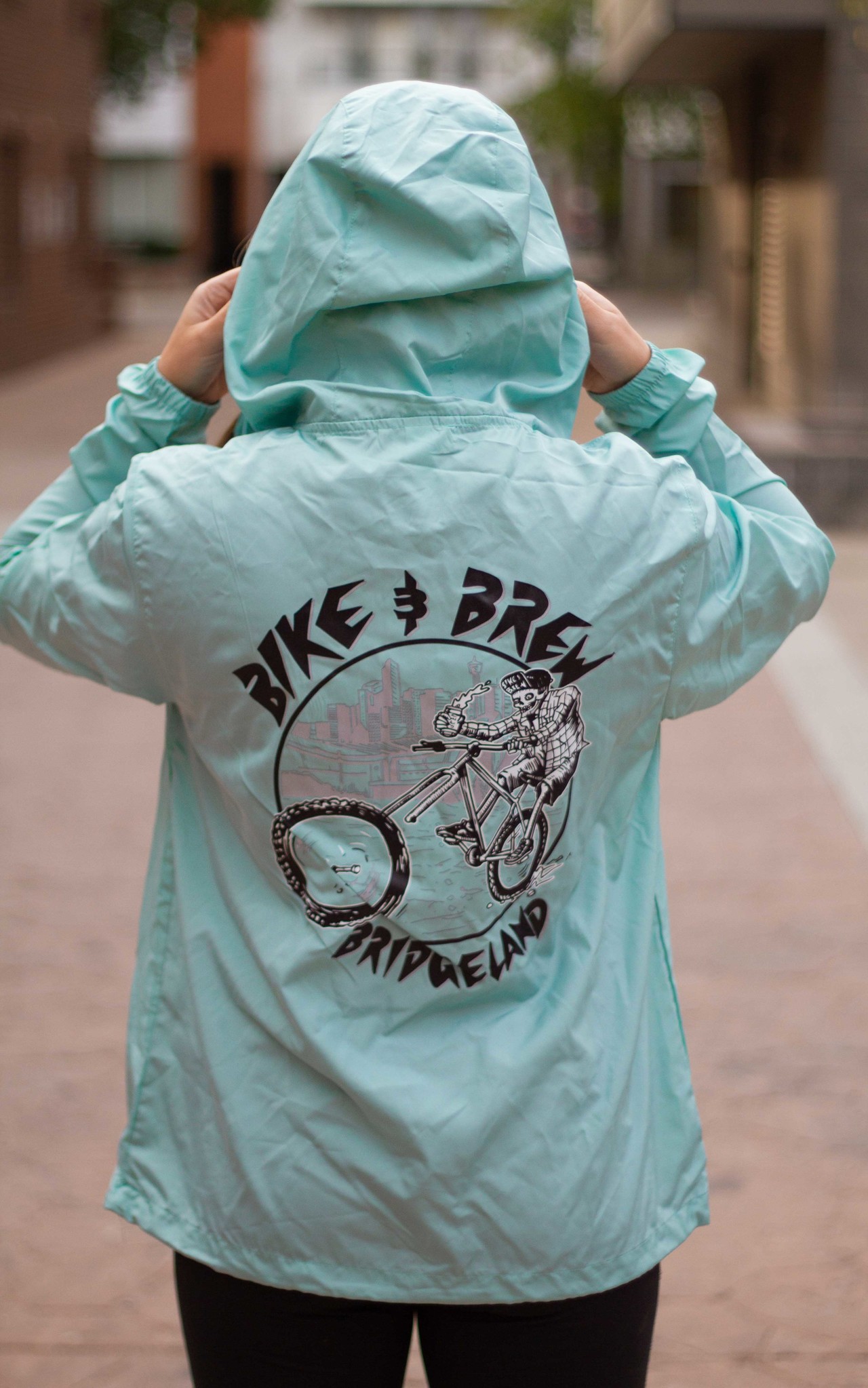 BIKE AND BREW Aqua Anorak Windbreaker