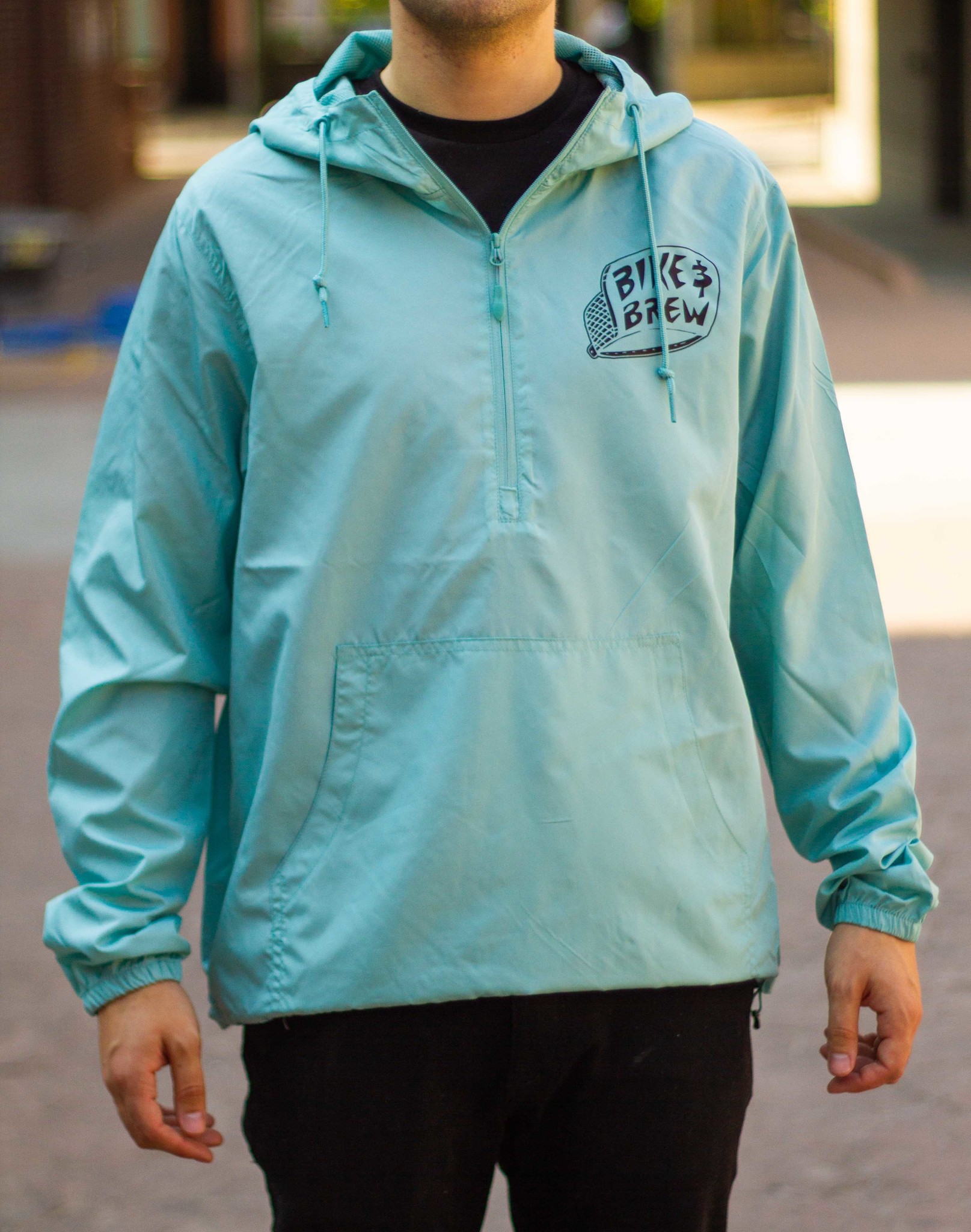 BIKE AND BREW Aqua Anorak Windbreaker