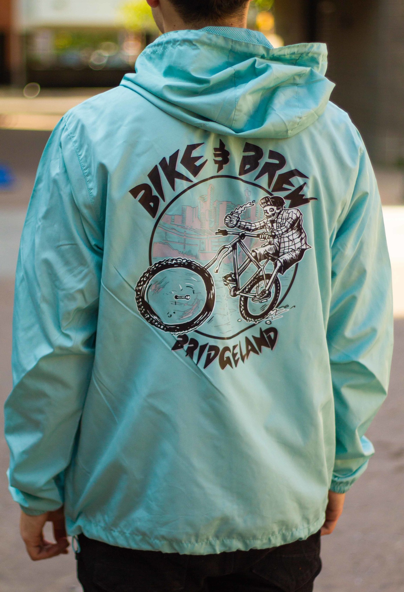 BIKE AND BREW Aqua Anorak Windbreaker