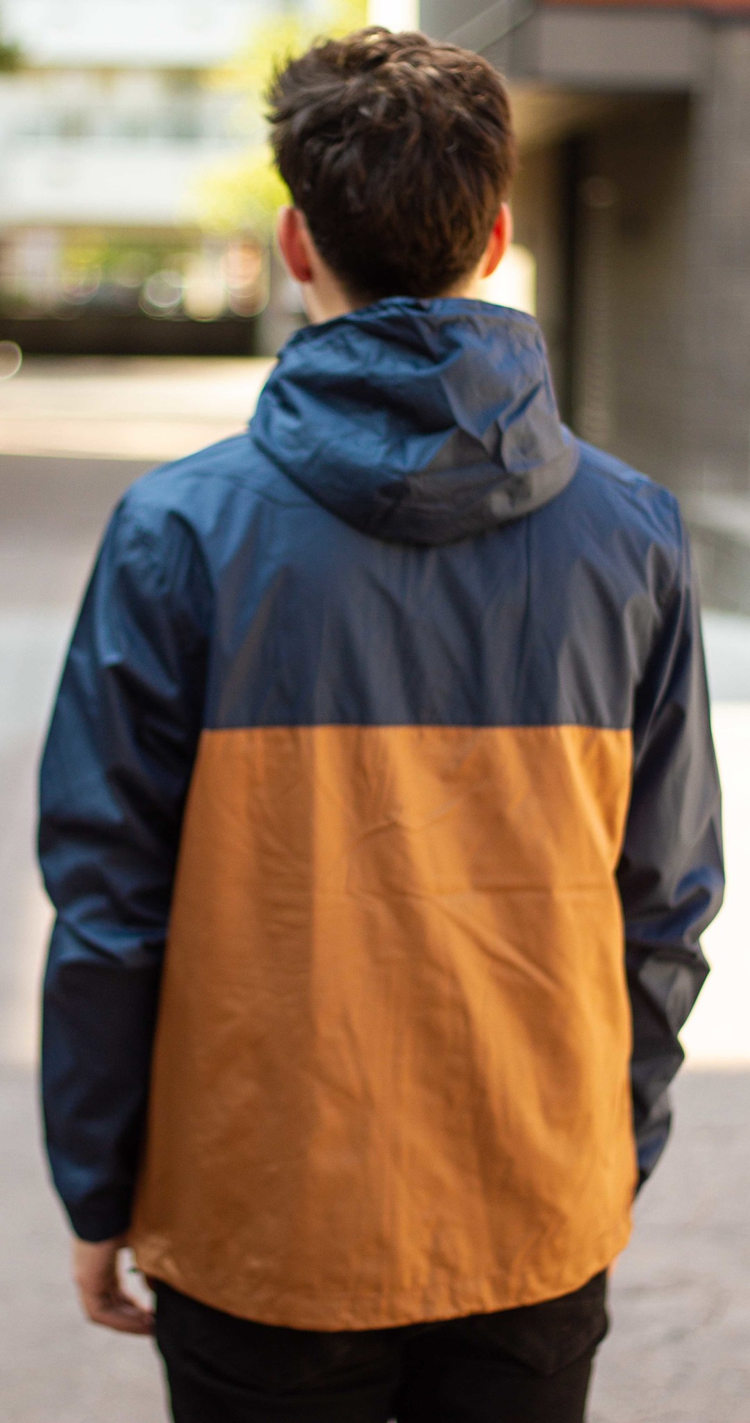 BIKE AND BREW Blue/Brown Full Zip Windbreaker