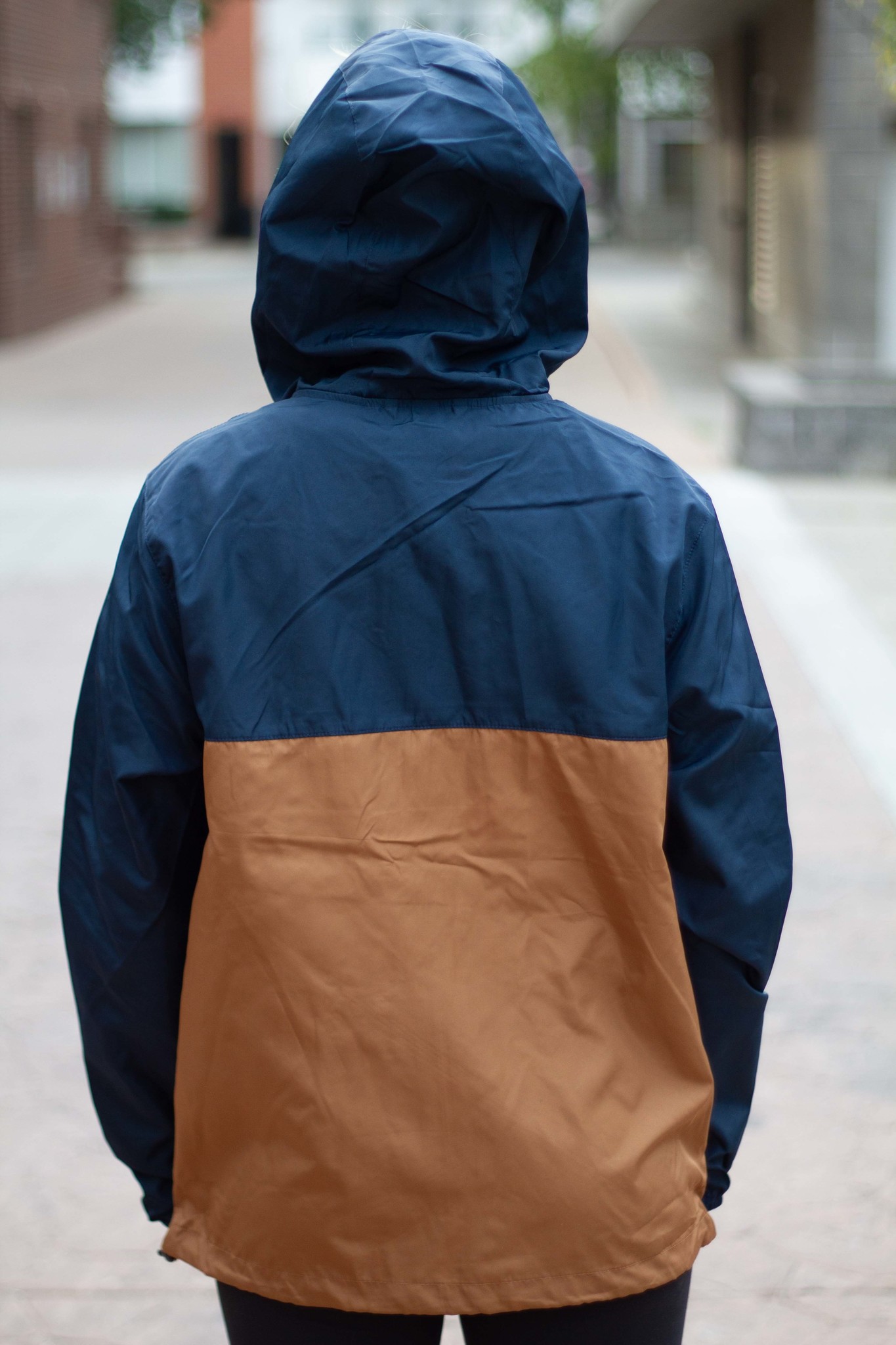 BIKE AND BREW Blue/Brown Full Zip Windbreaker