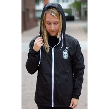BIKE AND BREW Black Full Zip Windbreaker