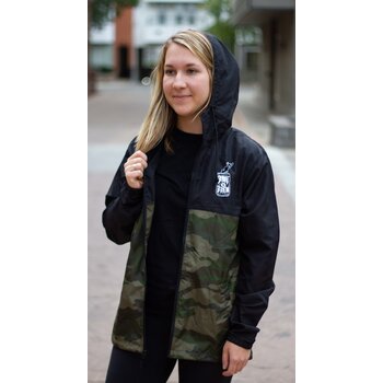 BIKE AND BREW Camo Full Zip Windbreaker