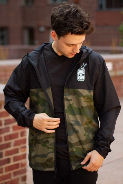 Bike and Brew Camo Full Zip Windbreaker