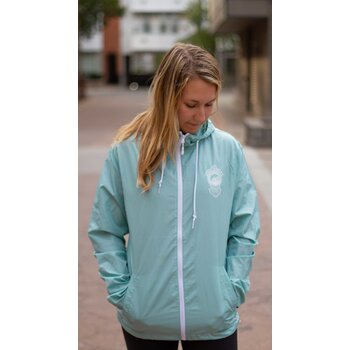 BIKE AND BREW Aqua Full Zip Windbreaker