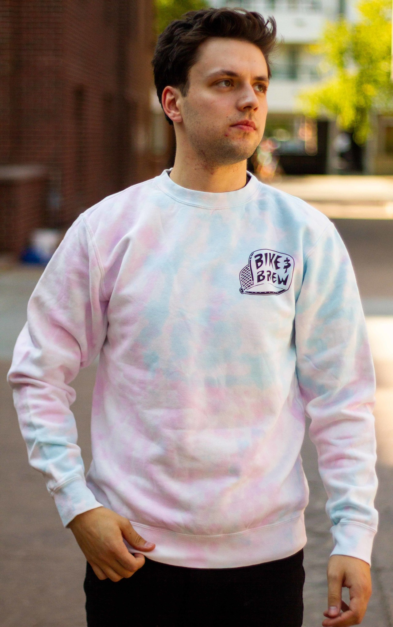 BIKE AND BREW Cotton Candy Crewneck