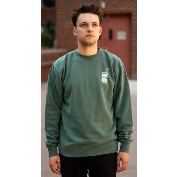 BIKE AND BREW Green 'Can' Crewneck