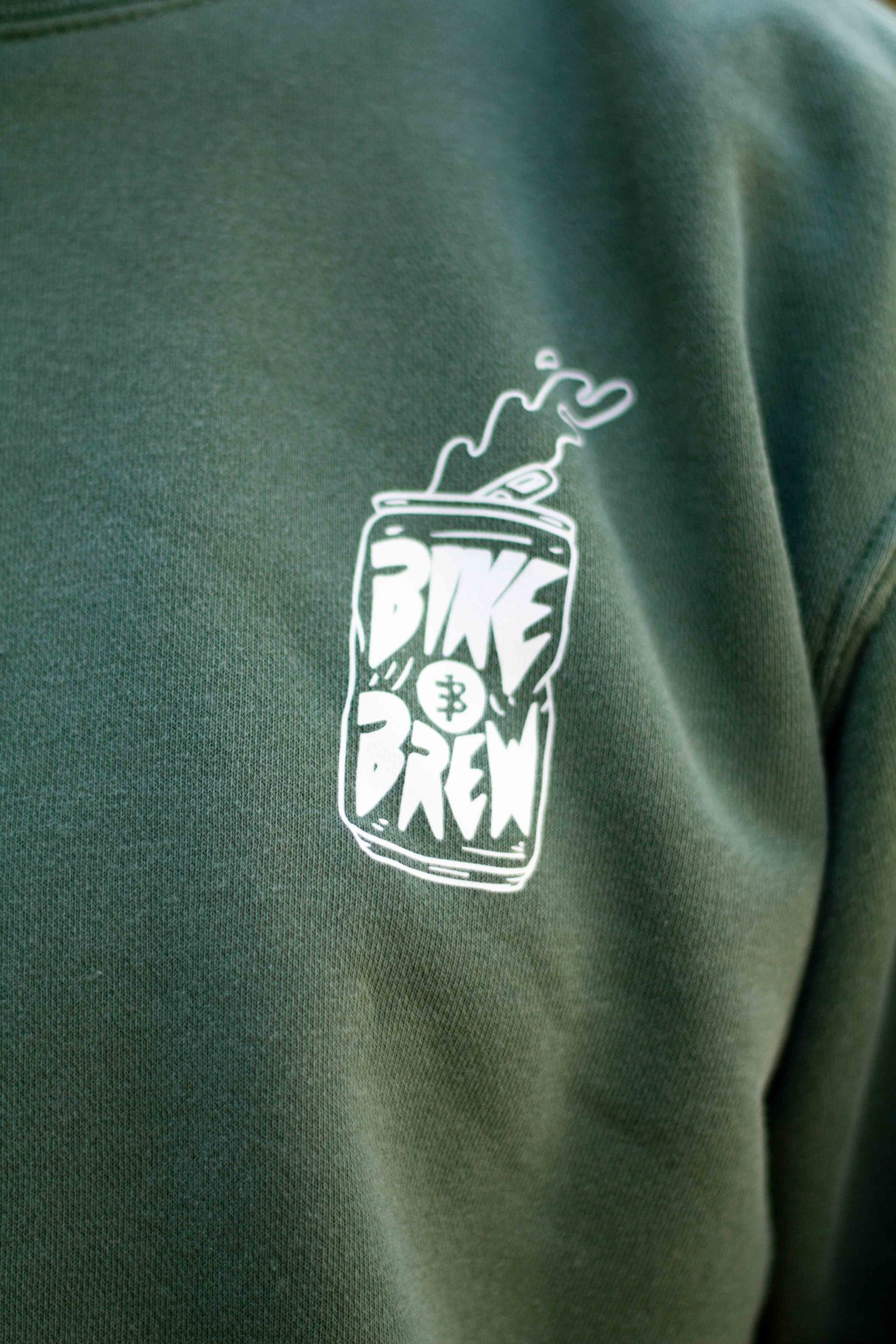 BIKE AND BREW Green 'Can' Crewneck