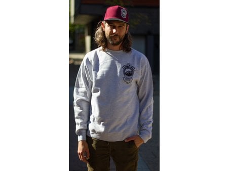 Bike and Brew OG Crew Pullover Heather Grey